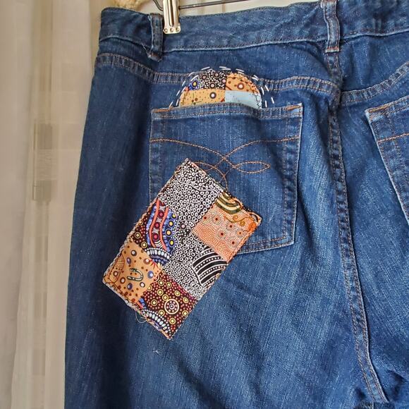 Refashioned and upcycled Ralph Lauren Chaps‎ denim jeans Size 16W - Picture 4 of 9